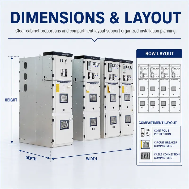 10–33kV Metal-Clad MV/HV Switchgear Cabinet (4000A, KYN28 Type, IP65) — detail 1