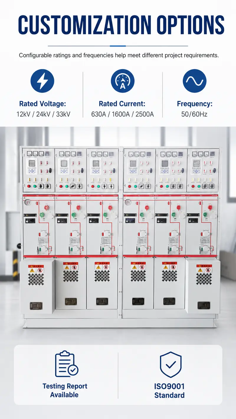 Gas-Insulated MV/HV Switchgear 12kV / 24kV / 33kV — SF6 Metal-Enclosed Switch Cabinet — detail 4