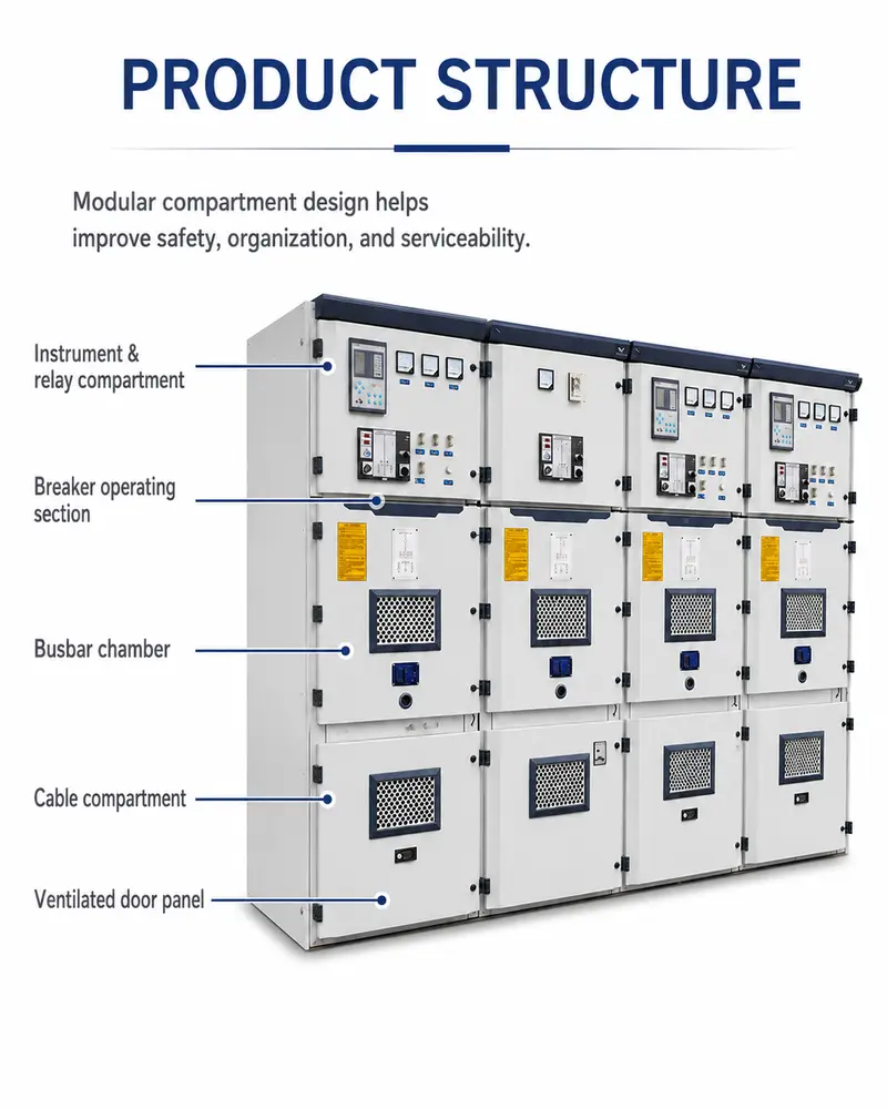 12kV Armored Withdrawable Metal-Clad Switchgear, 4000A (Indoor, IP-rated) — detail 1