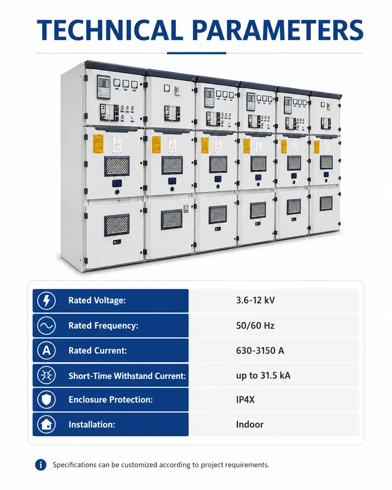 12kV Armored Withdrawable Metal-Clad Switchgear, 4000A (Indoor, IP-rated) — detail 2