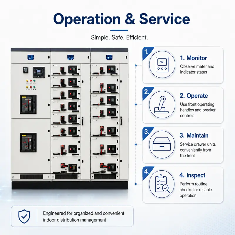 Smart MCC Main Power Distribution Switchgear (GCS Withdrawable, IP65, Energy Saving) — detail 4