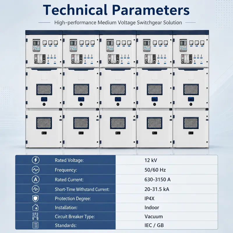 Intelligent 12–24kV Metal-Clad HV Switchgear, 4000A, Stainless Steel IP65 — detail 2