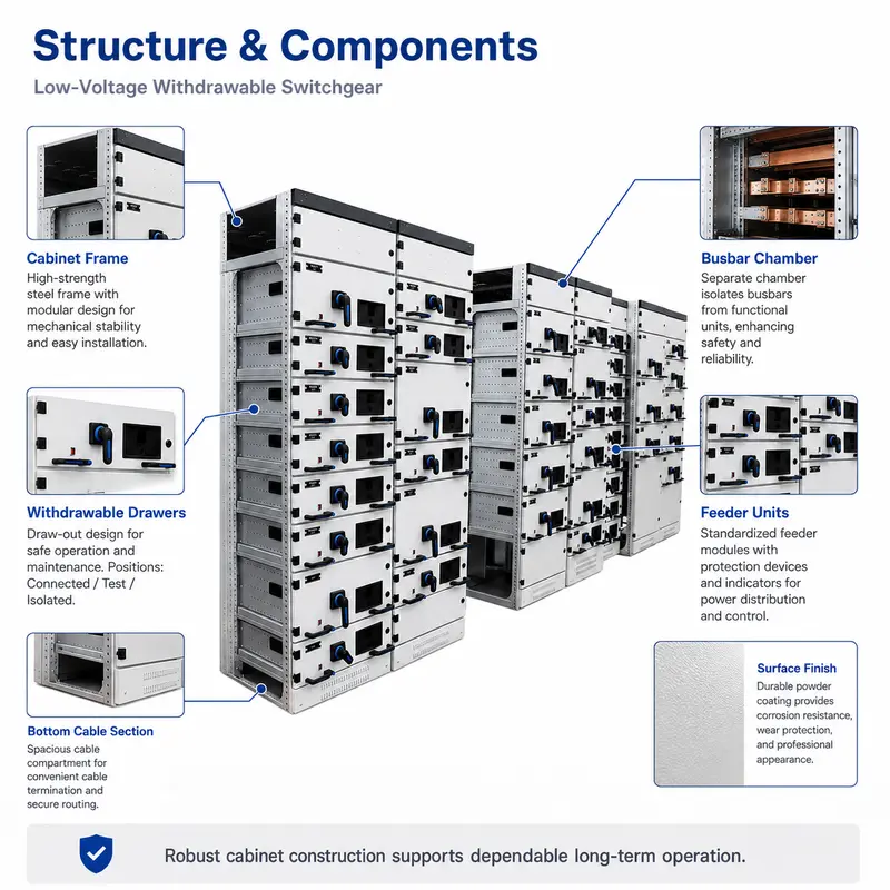 Low Voltage GCS Withdrawable Switchgear, 1kV / 630A (Indoor, IP65, Energy Saving) — detail 4