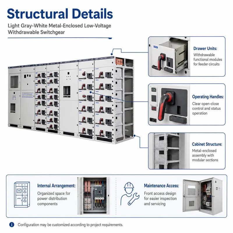 Customized Three-Phase 12kV Low Voltage Switchgear Cabinet (GCS, IP65, Energy Saving) — detail 2