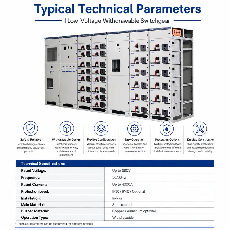 Customized Three-Phase 12kV Low Voltage Switchgear Cabinet (GCS, IP65, Energy Saving) — detail 3
