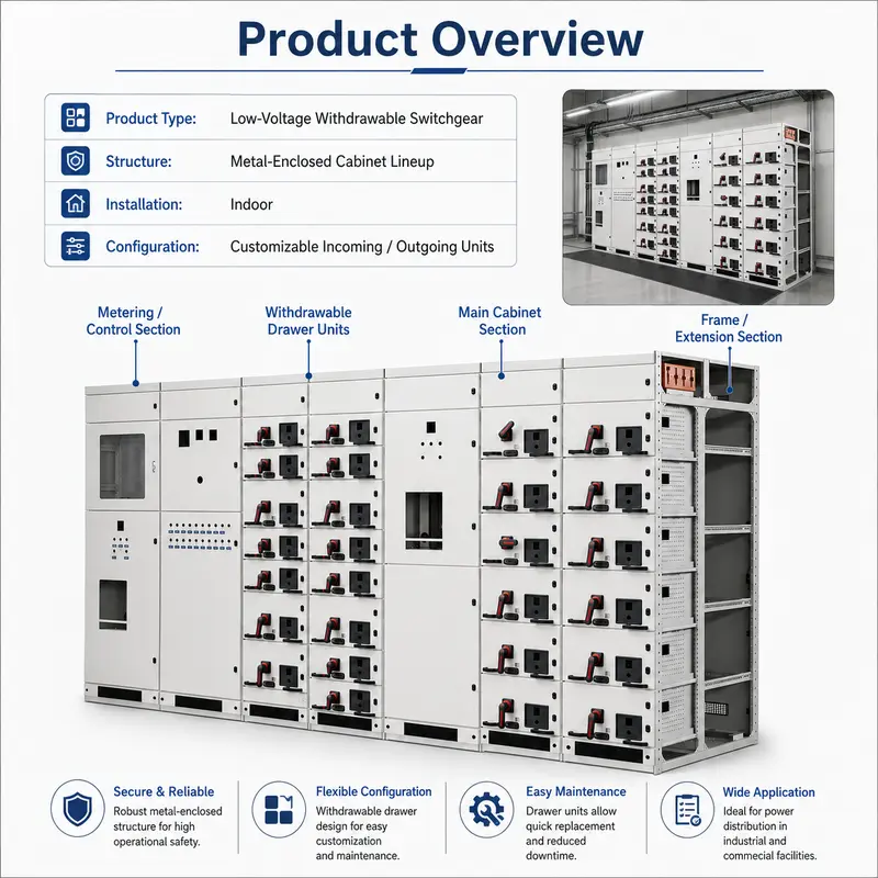 Low Voltage Power Distribution Switchgear, 800V / 630A (GCS, IP65) — detail 1